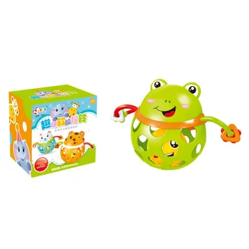 

Baby Boys Girls Soft Rubber Hollow Rattle Cartoon Animal Teethers Ball Educational Toy Gift 2019