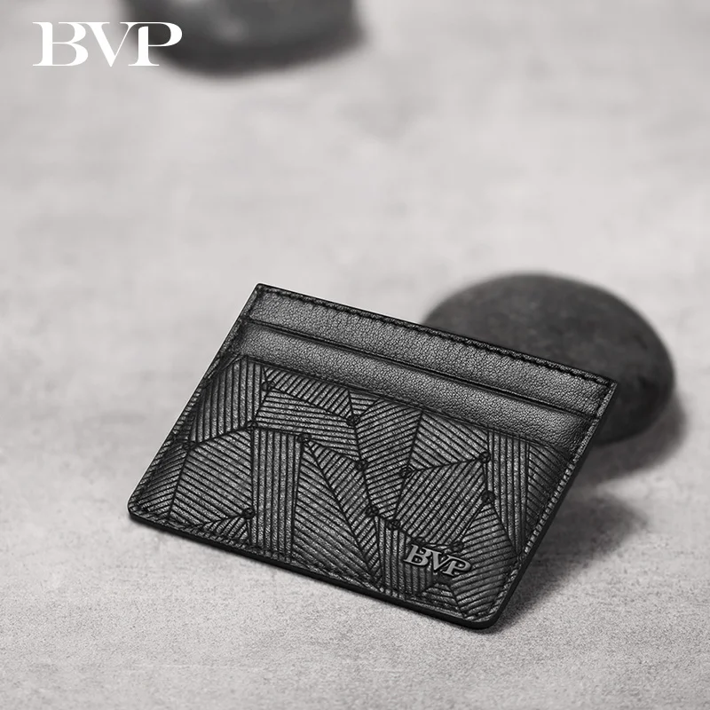 

Famous BVP Brand Design High Quality Genuine Leather Man Card Holder Cow Leather Slim Mini Wallet Fashion Credit Card Bag j50