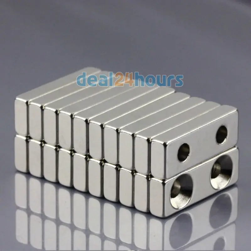 20mm X 20mm X 10mm Countersunk:5mm Strong Block Rare-Earth Neodymium Magnets N50 
