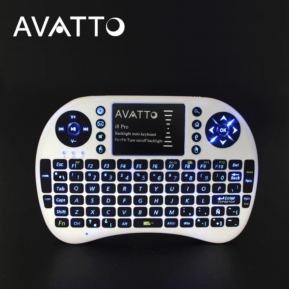 

[ LOWEST PRICE ] Spanish/English Backlit i8 Pro 2.4G Wireless Gaming Mini Keyboard with Touchpad for Smart tv,laptop,Android Box