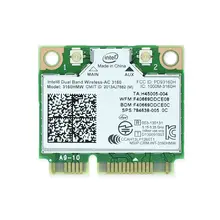A estrenar para intel banda dual inalámbrico ac 3160 intel3160 3160hmw 3160ac 2.4 & 5g bt4.0 minipcie wifi tarjeta de red inalámbrica