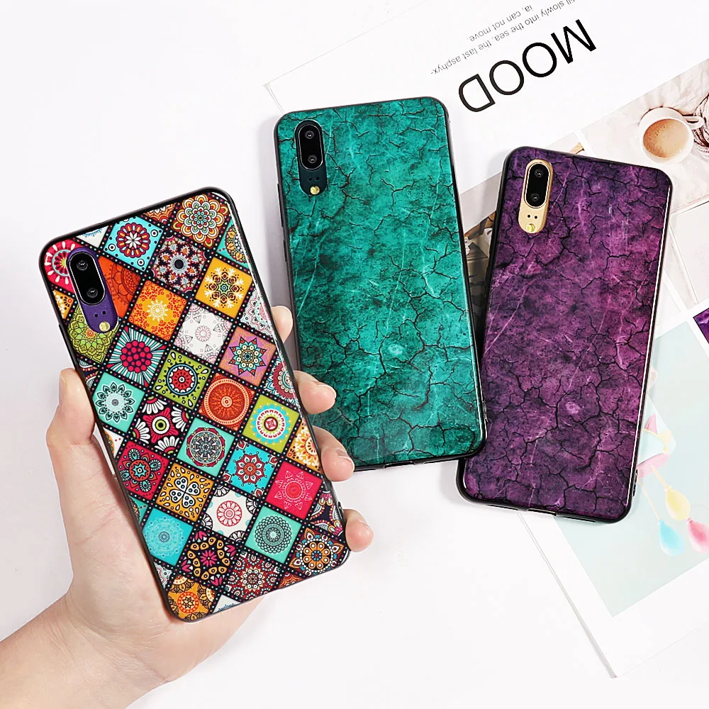 

UBERAY Hot Crack Marble Phone Cases For Huawei P20 Pro Lite NOVA 3 3i Ethnic Soft Full Body Phone Back Cover Protector Gifts