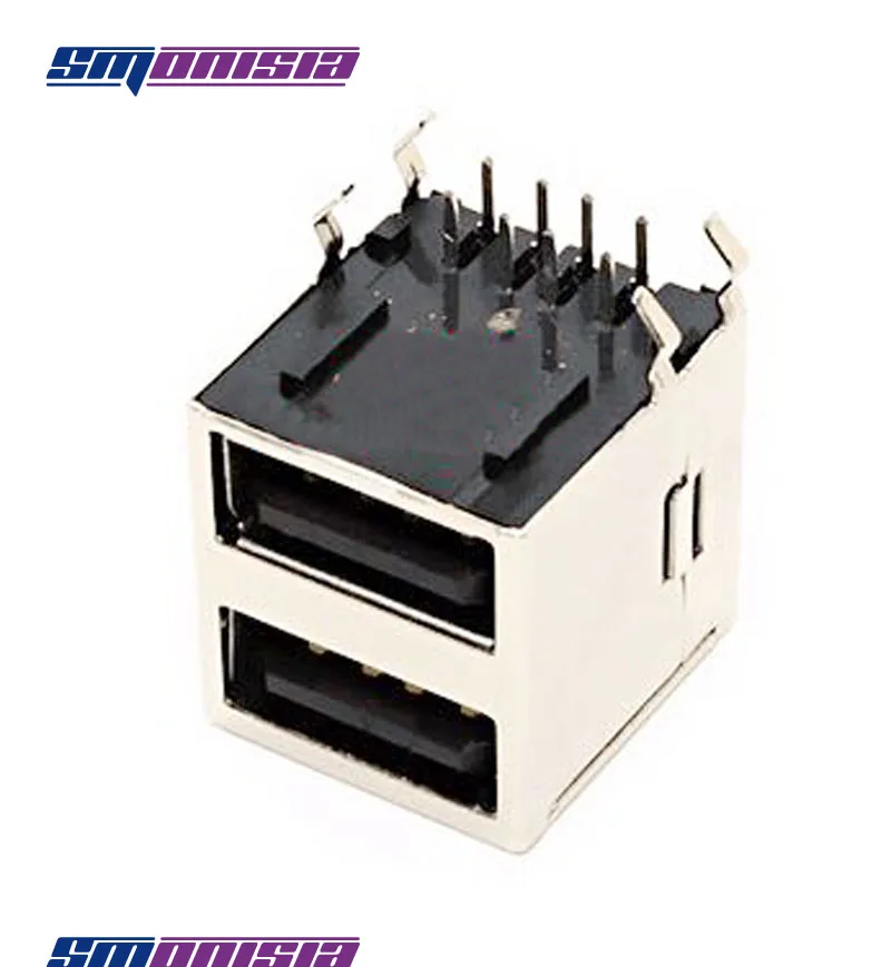 1000pcs Double USB Female Socket 90degrees USB Computer Motherboard