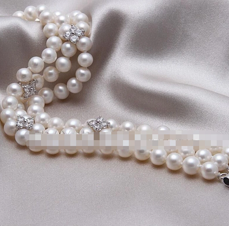 

Hot sell ->@@ 0995 3 row Style Beads White Pearl bracelet Jewelry -Top quality free shipping