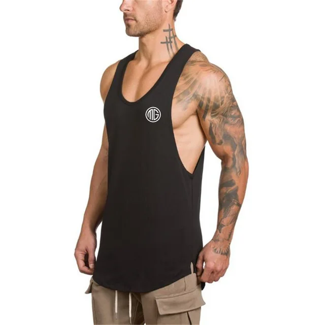 US $6.74 Fitness Men gyms Tank Top Mens Bodybuilding Vest Stringer Undershirt Tanktop Singlet Brand Clothing