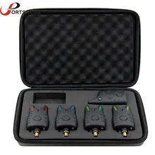 Lixada Беспроводной 4+ 1 светодиодный сигнализатор поклевки набор цифровой 4 открытых водоемах, которое предупреждает о месте клева+ приемник-1 шт.) в Чехол Регулируемая громкость чувствительность