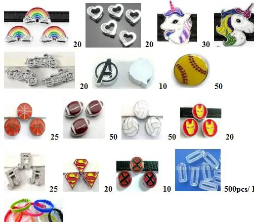 

Buyer order - 8mm slide charms , rubber stoppers and silicone wristband