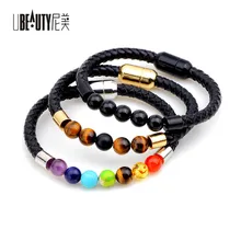 UBEAUTY Healing Balance Bead Bracelet Fashion Women Bracelets Jewelry Rainbow Natural Stone Reiki BuddhaPrayer Natural Pulseras