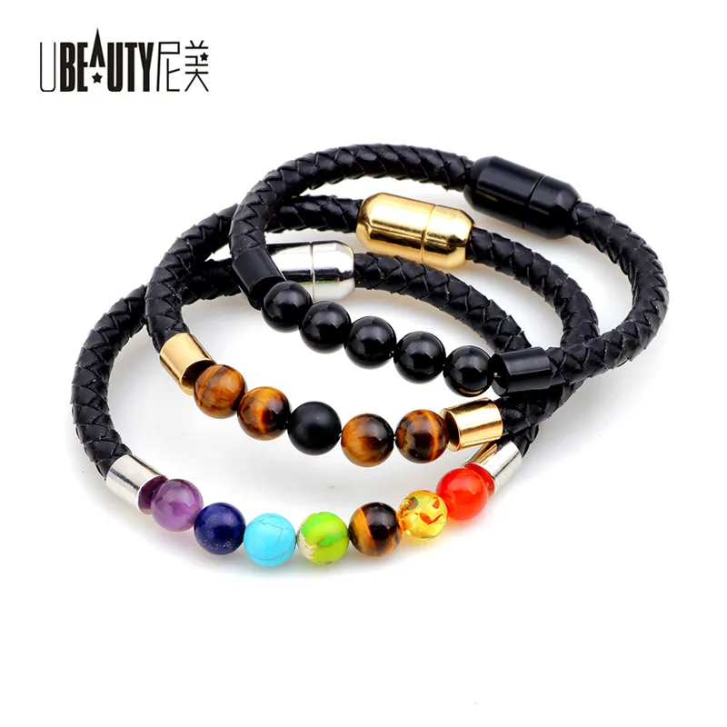 UBEAUTY Healing Balance Bead Bracelet Fashion Women Bracelets font b Jewelry b font Rainbow Natural Stone