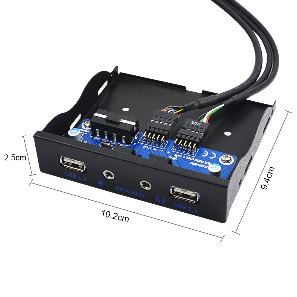 CHIPAL 4 порта USB 2,0 концентратор Передняя панель HD аудио 3,5 ММ Наушники Микрофон Разъем Кронштейн для 3," ПК настольный дисковый отсек