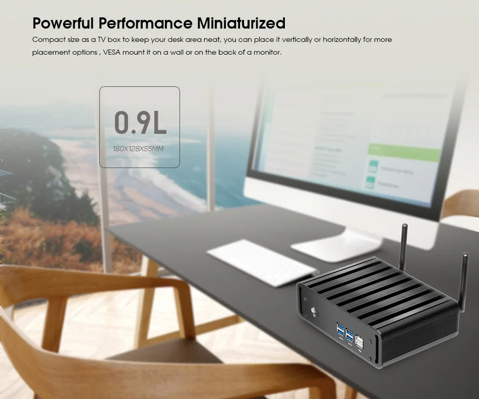 Безвентиляторный мини ПК компьютер Intel Core i7 5500U i5 5200U i3 5005U Windows 10 коробка ПК HDMI VGA 300M WiFi 6* USB микро Настольный ПК HTPC