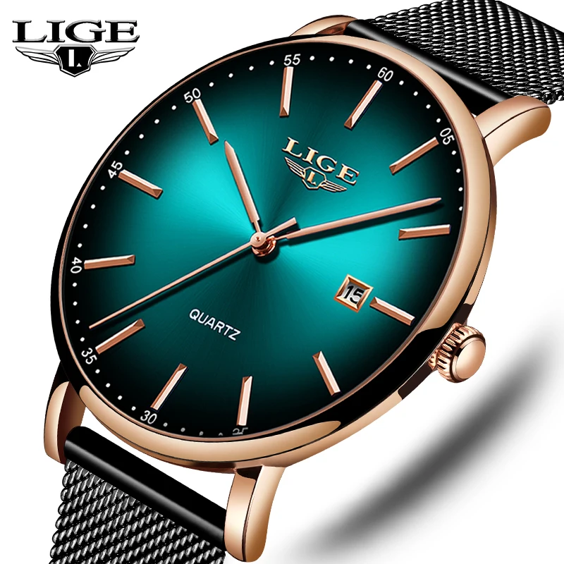 

LIGE Top Brand Luxury Mens Watches Waterproof Ultra Thin Watches Date Simple Casual Quartz Watch For Men Sports Clock Watch 993