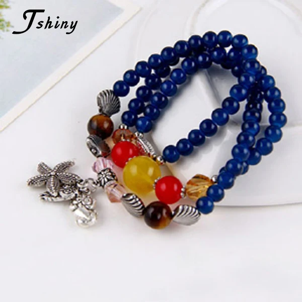 Bracelet Limited Trendy Bracelets For Women Jewelry 2015 New Arrived Fashion Starfish Fish Owl Fitting Bead Strand Braclet B318 | Украшения