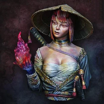 

1:12 Resin Figure Bust Model Fantasy Theme Ghost Fire Woman X178