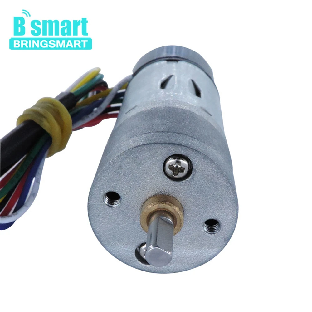 

Bringsmart JGA25-370GB DC Gear Encoder Motor 12V Low Speed Motor Mini Geared Electric Motor Fully Enclosed