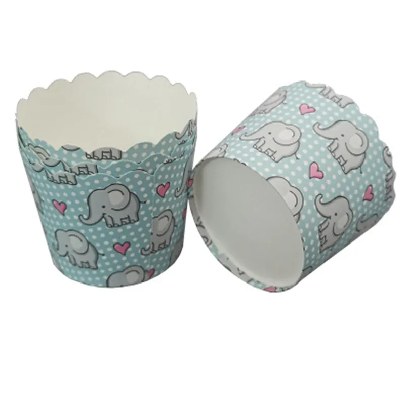 

50Pc Elephant Cupcake Paper Cups Oilproof Cupcake Liner Baking Cup Caissettes Cupcake Wrapper Paper Muffin Cake Form Baking Cups