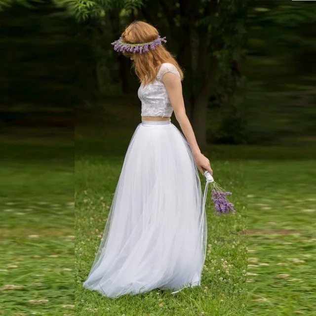 

Free Shipping White Long Wedding Party Tulle Skirts Beach Women New Fashion saia longa Elegant tutu skirt women