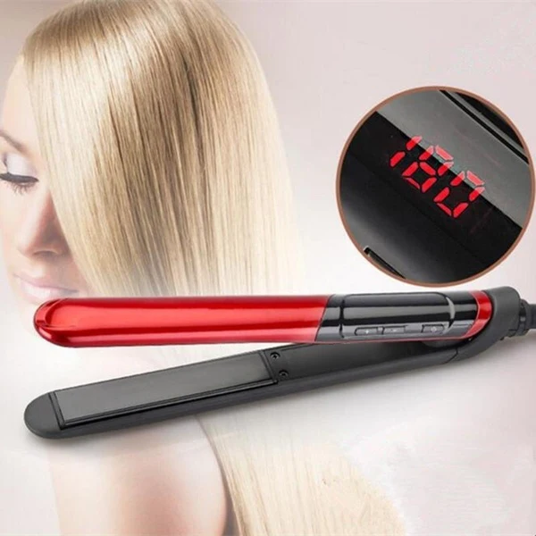 2 в 1 выпрямитель для волос/бигуди для волос керамический турмалин Керамический выпрямитель для волос ЖК-цифровой дисплей 455F 1 дюйм плоский