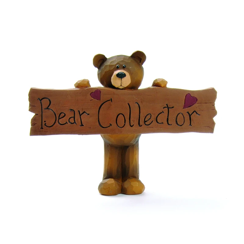 

Bear Collector Figure Jesus Cross Communion Decoration Fairy Garden Home Decor Home Communion Gifts Bear Figurines with Plaques