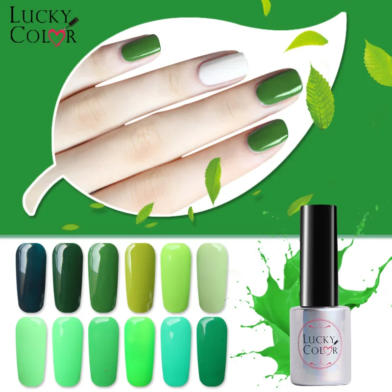 

Fresh Green Gel Nail Polish High Quality Long-lasting Soak Off UV LED Beauty Nail Art Tools 12 Colors 10ml