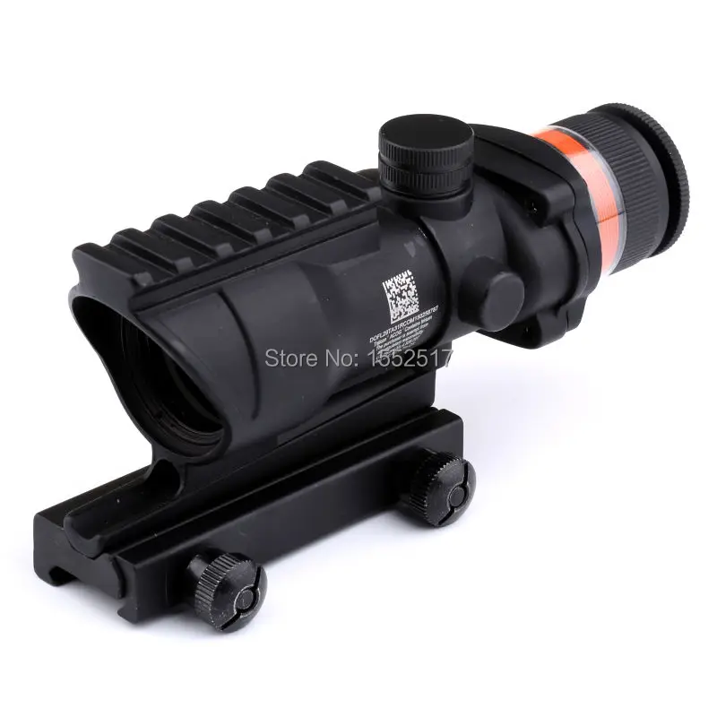 

2018 Black&tan Color Tactical Good Acog Style 4x32 Rifle Scope Red Dot Red Optical Fiber 20mm Rail