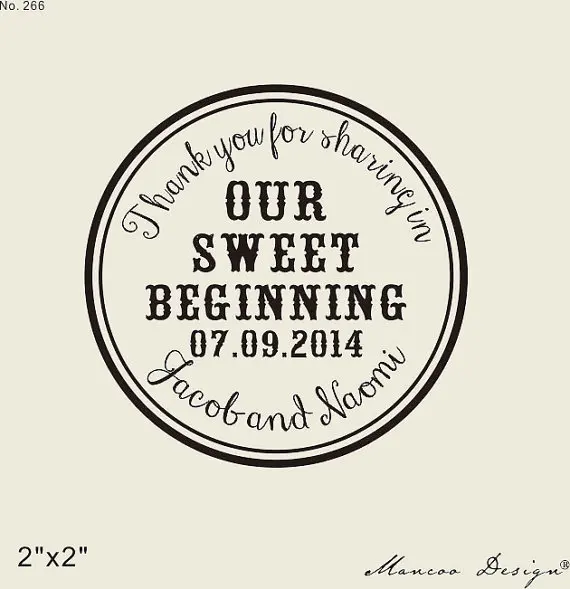thank you for sharing in our sweet beginning custom rubber stamp