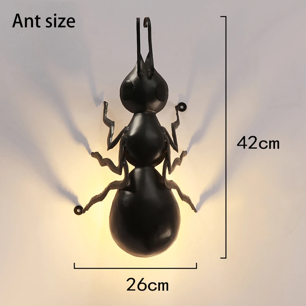 Промышленный ветер Жук паук муравей настенный светильник детская комната животное Хэллоуин балкон художественный креативный светильник деко лампа - Lampshade Color: B  42CM