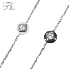TL Fashion Round Zircon White & Black Ceramic Bracelet For Women Stainless Steel Charm Bracelet Girl Female Jewelry Dropshipping