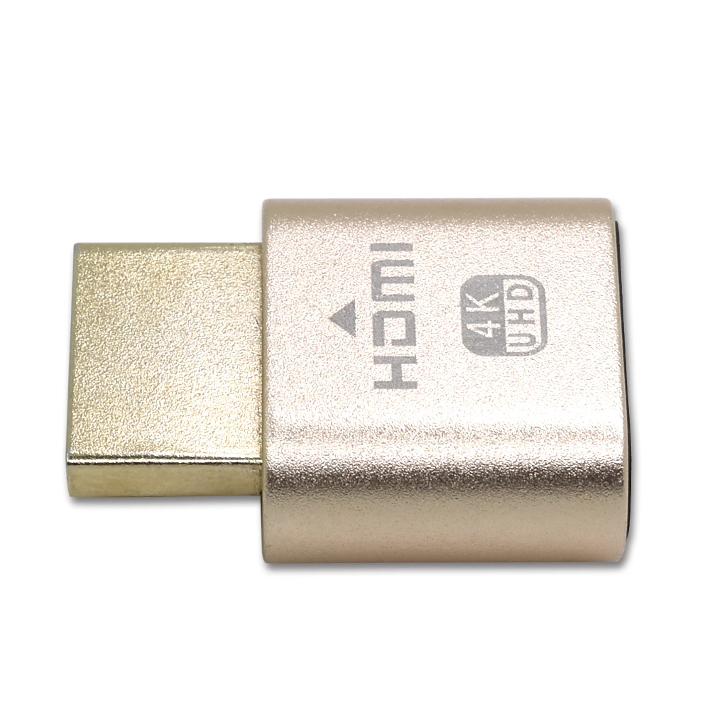 TISHRIC Gold VGA HDMI Emulator Adapter Display Dummy Plug Virtual DDC Edid Support 1920x1080P For Video Card BTC for Mining