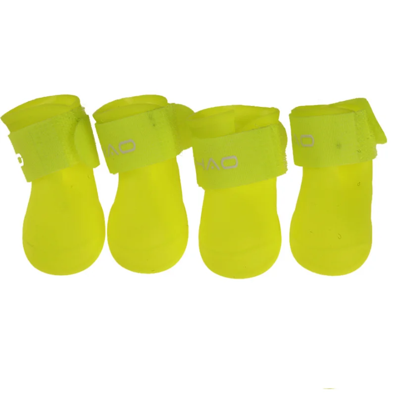 4pcs\lot new fashion pet shoes pet dog rain shoes seasons waterproof pet supplies soft non-slip pet shoes WSHYUFEI
