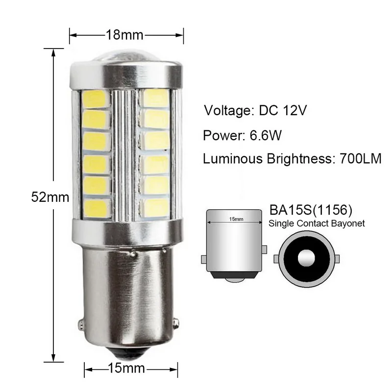 2 шт. 1156 1157 BAU15S 33SMD 5630 5730 СВЕТОДИОДНЫЙ Автомобильный задний фонарь тормозной