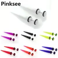 Горячая Мода 2 шт. Акриловые Поддельные конусообразные ушные вкладыши шаблоны, расширитель, удлинитель растяжения украшение для пирсинга, гвоздик Модная бижутерия для пирсинга Бесплатная - изображение