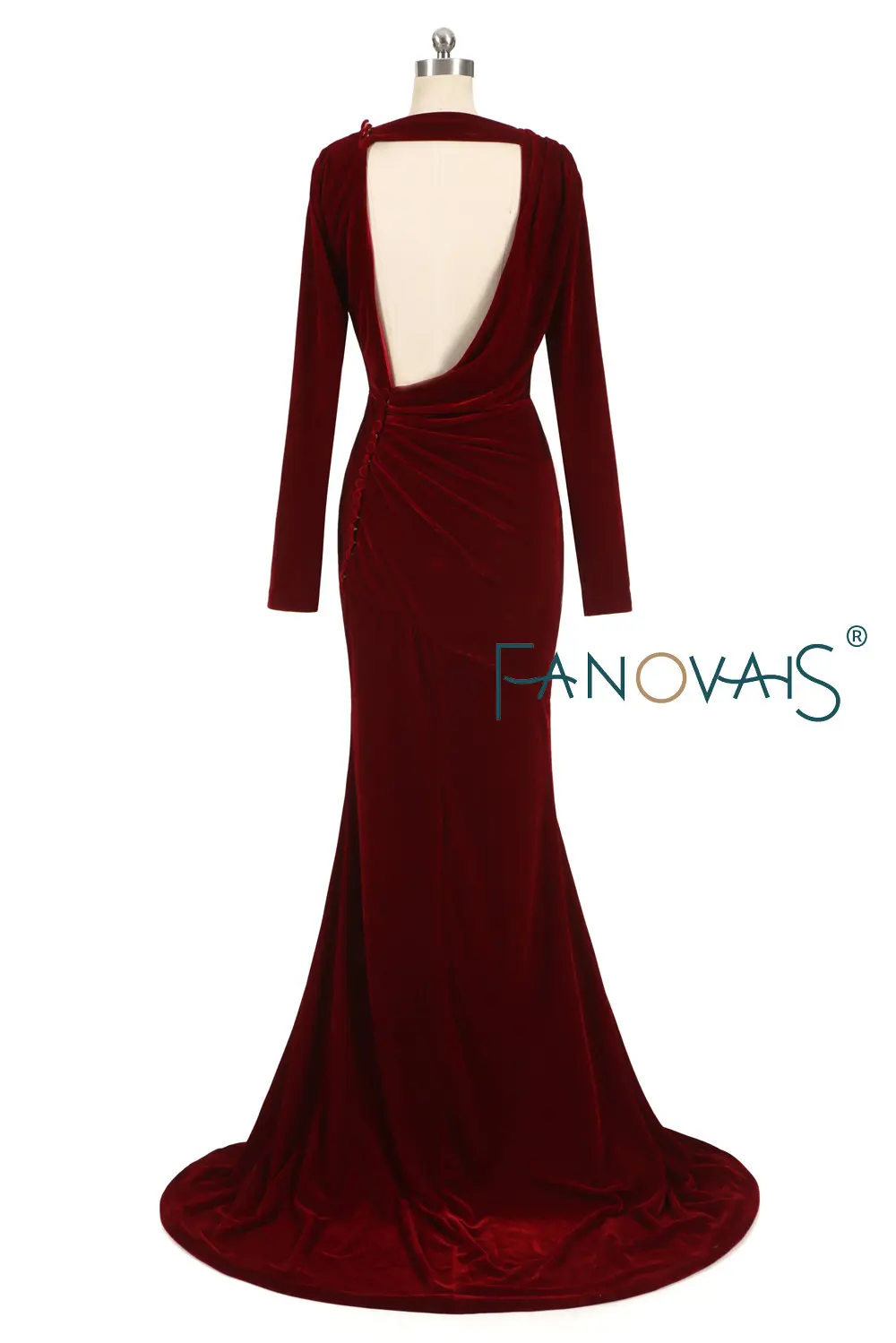 Burgundy velvet Evening Dresses Long Sleeves robe de soiree longue 2019 Prom Dress abendkleider vestidos de fiesta de noche Burgundy velvet Evening Dresses Long Sleeves robe de soiree longue 2019 Prom Dress abendkleider vestidos de fiesta de noche