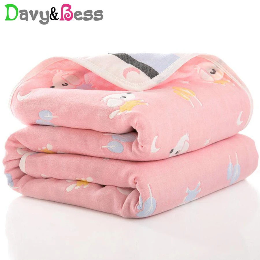 

6 Layers Baby Blanket Newborn Cotton Muslin Swaddle Blanket for Baby Swaddle Wrap Muslin Squares Knitted Bath Girl Boy Kid Quilt
