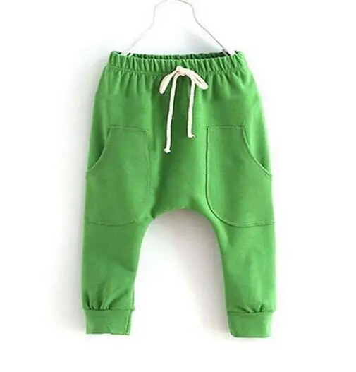Коллекция года, Осенняя детская одежда однотонные тонкие хлопковые штаны-шаровары для маленьких мальчиков и девочек, Повседневные детские штаны до середины икры
