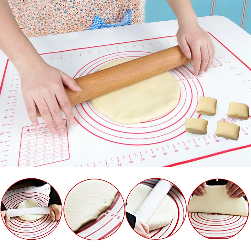 Silicone Pastry Mat Food-grade Silicone for Rolling Dough Non-Stick Silicone Mats with Measurements Cooking Confectionery tools