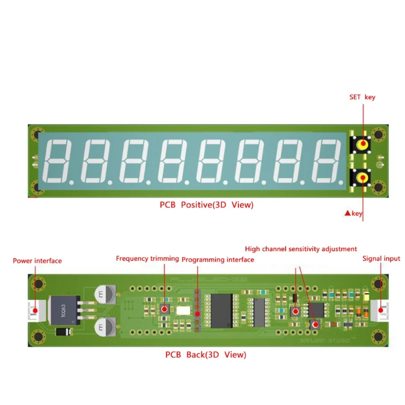 OOTDTY 0,1-60 МГц 20 МГц-2,4 GHz RF 8-значный светодиодный Сингал счетчик частоты частотомер тестер синий/красного цвета