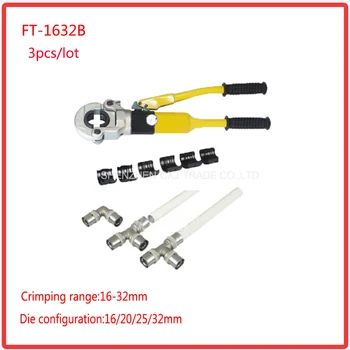 

Free shipping by DHL 3pcs Hydraulic Fitting Tool FT-1632B for PEX pipe fittings PB pipe Copper AL connecting range 16-32mm