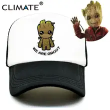 Климат Грут Дальнобойщик Кепка s летний сетчатый Galaxy GuardiansGroot вентиляторы Вентилятор Печать Meh Молодежная Сетка прохладная летняя кепка s