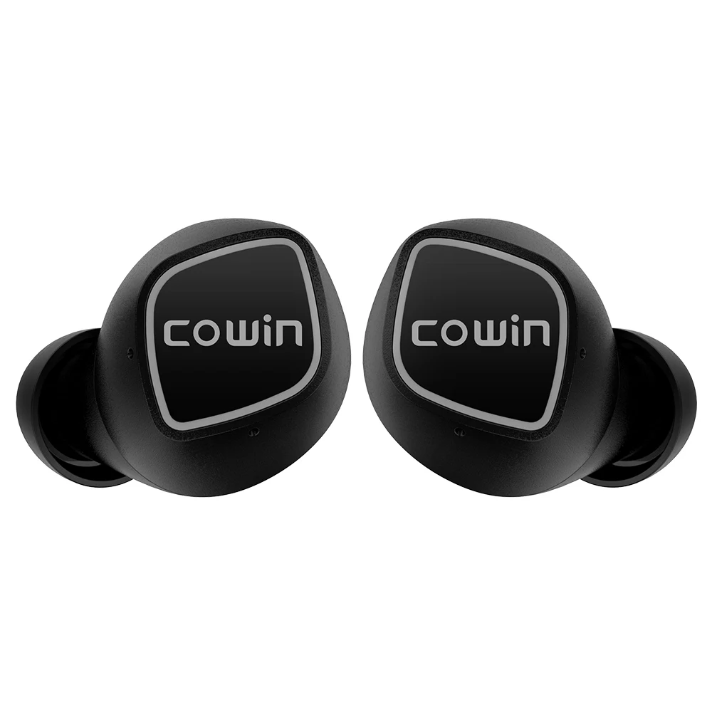 COWIN KY02, bluetooth наушники, беспроводные наушники, TWS, спортивные наушники, Handsfree, bluetooth 5,0, гарнитура для телефона, 36 часов, время воспроизведения - Цвет: Черный