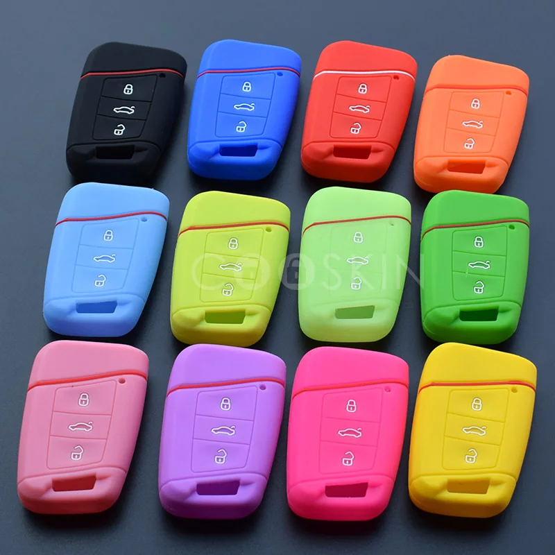 Силиконовый резиновый чехол для ключа Volkswagen VW Passat Magotan B8 Skoda kodiaq A7 Smart Remote Protect 100