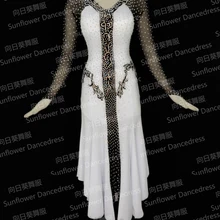 Новинка! Платье для латинских танцев Одежда для бальных танцев сальса танцевальный костюм для соревнований Одежда для танцев платье Подсолнух для танцев