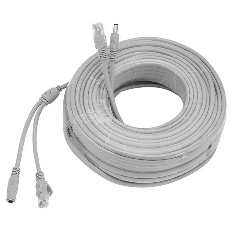 BONLOR 5 м/10 м/15 м/20 м/30 м дополнительный серый CAT5/CAT-5e кабель Ethernet RJ45 + DC Мощность видеонаблюдения сеть Lan кабель для Системы ip-камеры