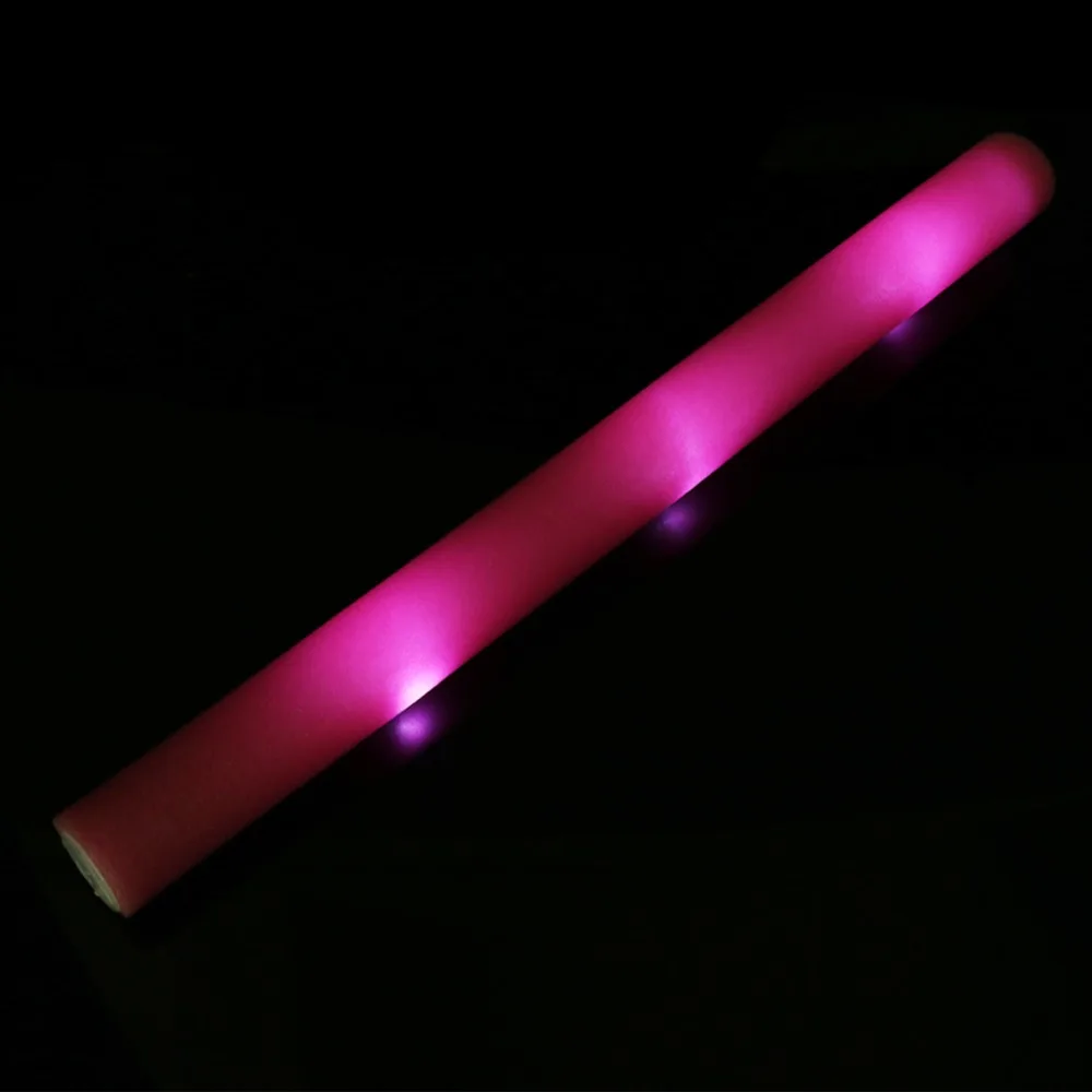 30PCS Light Up Foam Sticks LED Rally Rave Cheer Tube Soft Glow Wands Glowing Sticks For Party