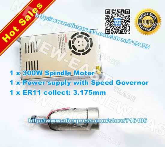 

Shop Promotions FREE 1 X 3.175 1/8 chuck &DC24-52 CNC 300W Spindle Motor &Mount Bracket & spindle power 300W For PCB Engraving