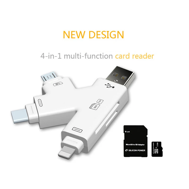 USB TF SD adapter Card Reader For Lightning Android Type C OTG Smart Memory Card Adapter 5