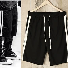 Мужские плюс размер свободные шорты пляжные эластичные ремень длиной до колена хлопок Короткие талии брюки 2xl-7xl