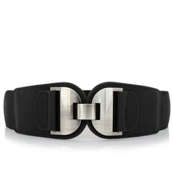 Trendy Corset Belt Women Elastic Waistband Metal Buckle Stretch Waist Belts Strap Cinch Black Wine Red Color Trendy Corset Belt Women Elastic Waistband Metal Buckle Stretch Waist Belts Strap Cinch Black Wine Red Color