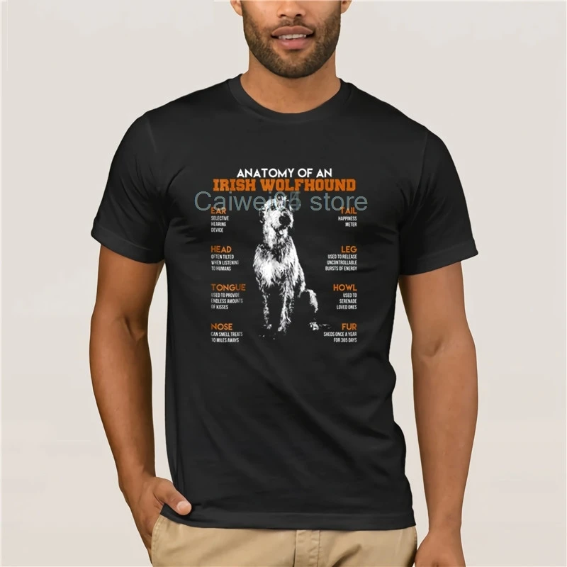 

brand men shirt Anatomy Of An Irish Wolfhound Dogs T Shirt Funny Gift