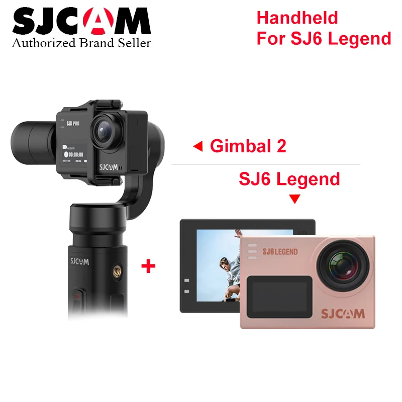 SJCAM SJ6 Legend экшн-камера с дистанционным управлением, Спортивная DV 4K 24FPS RAW двойные экраны с SJ-GIMBAL2, ручной монопод с дистанционным управлением